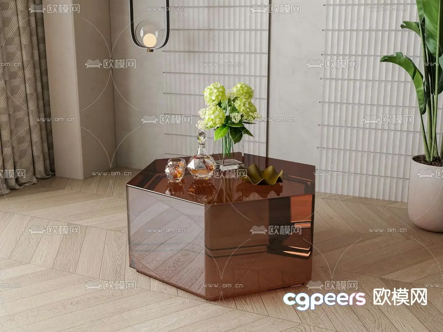 Acrylic coffee table 3d model