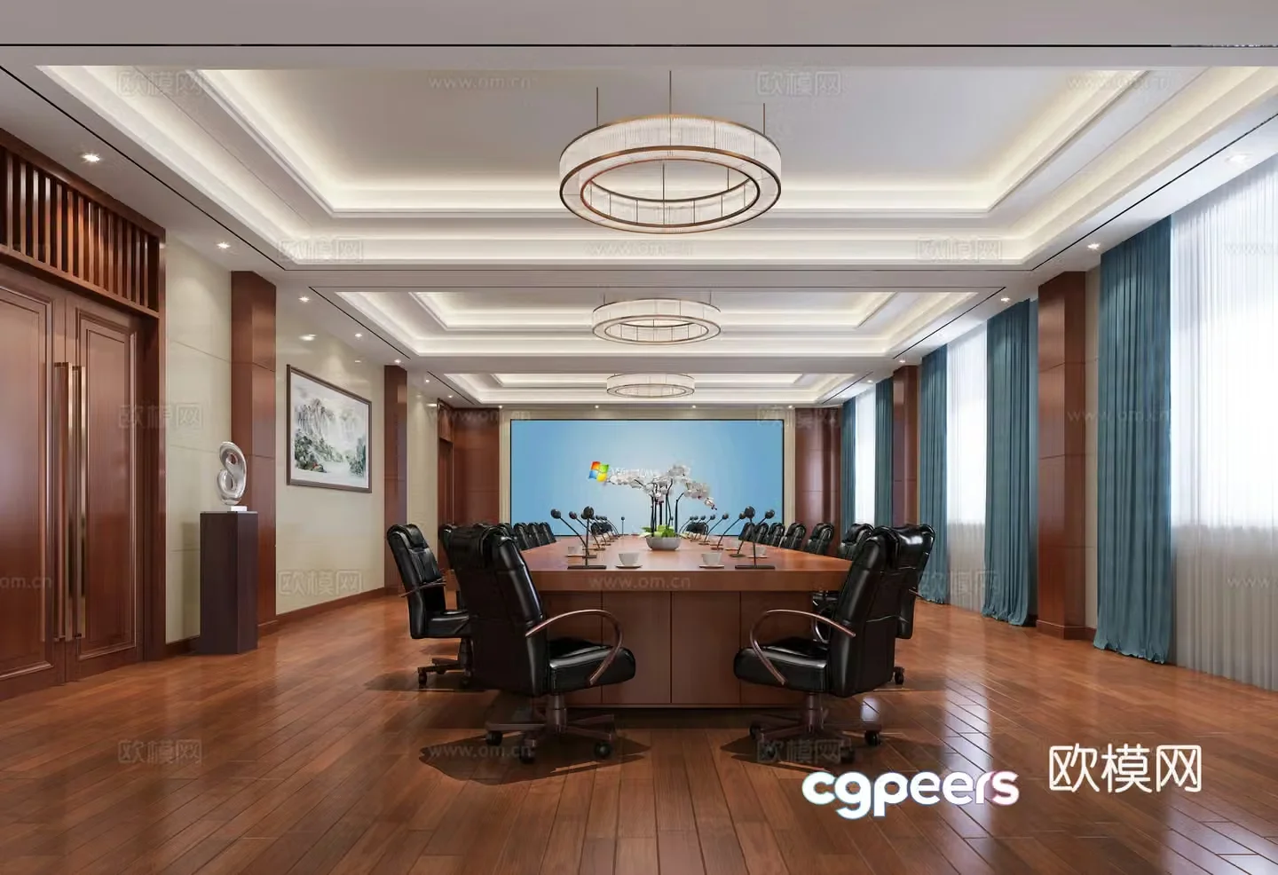 Modern unit conference room 3d model