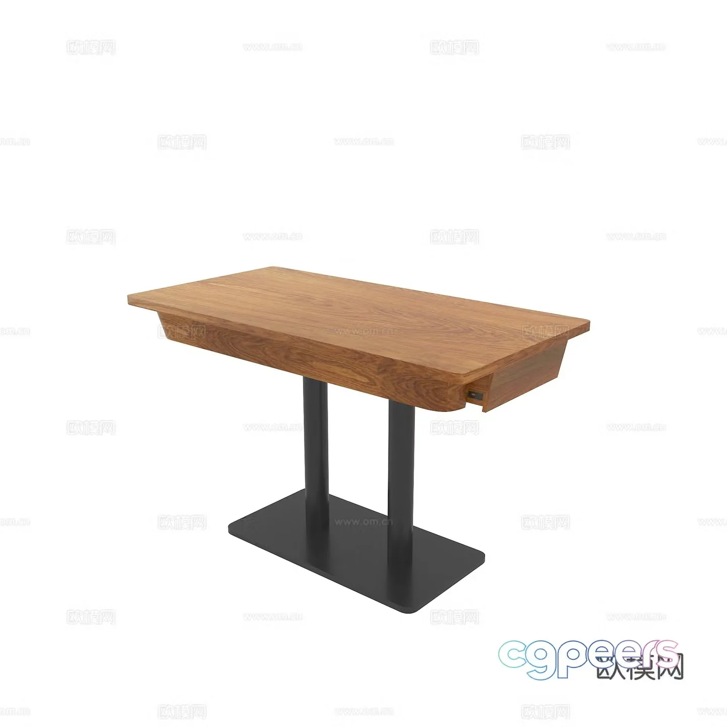 3d model dining table with drawer