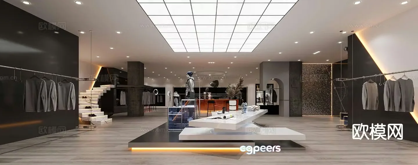Modern clothing store men’s clothing store 3d model