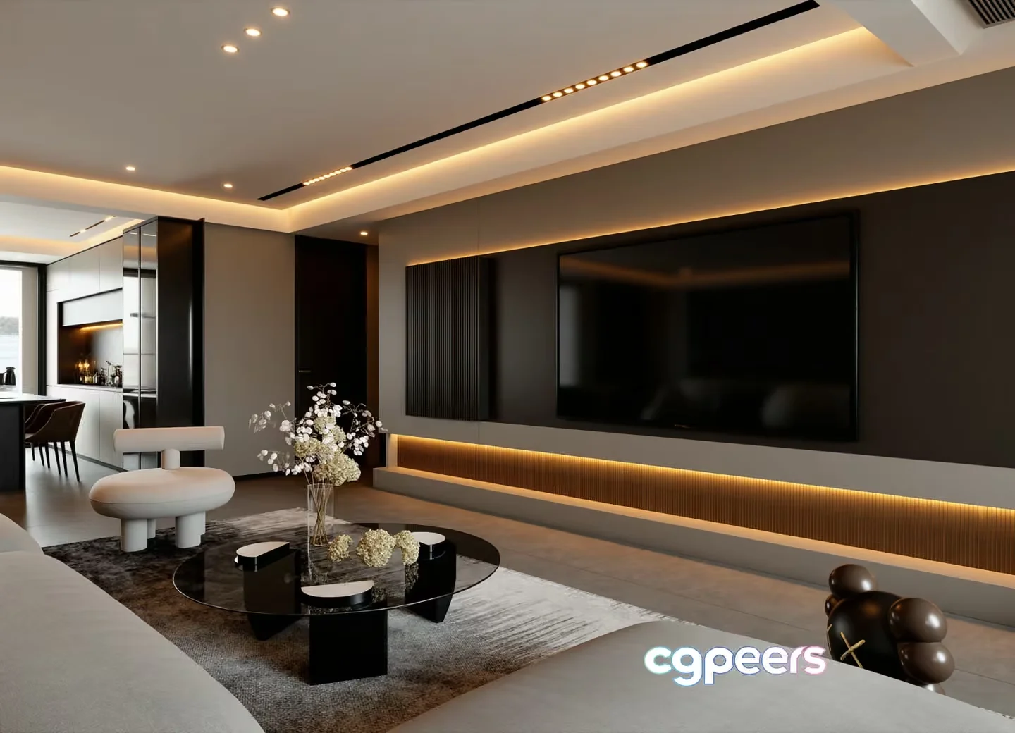 Modern Living Room 3D Model – 16088 – VRAY Render