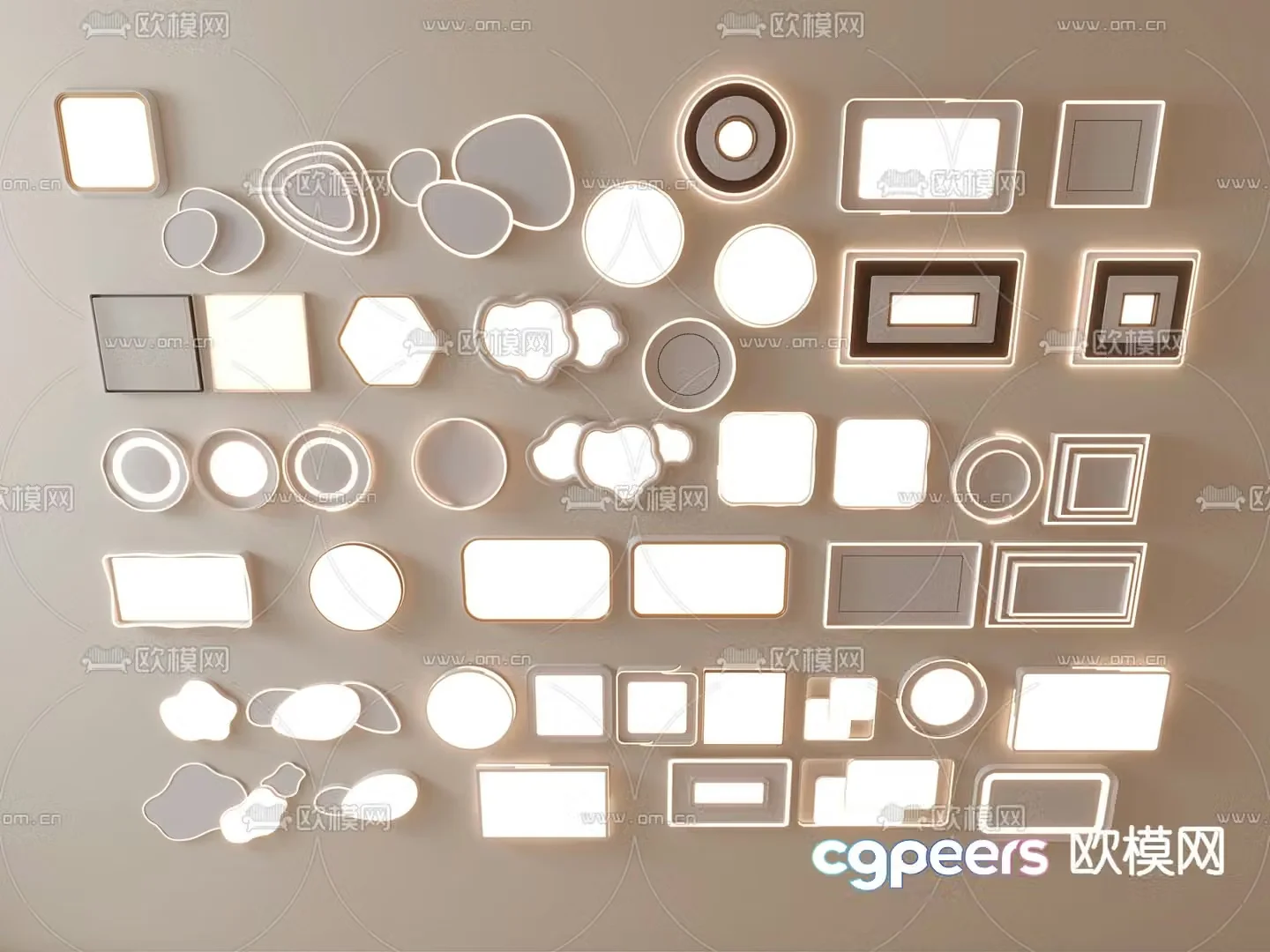 Geometric ceiling lamp bedroom lamp 3d model