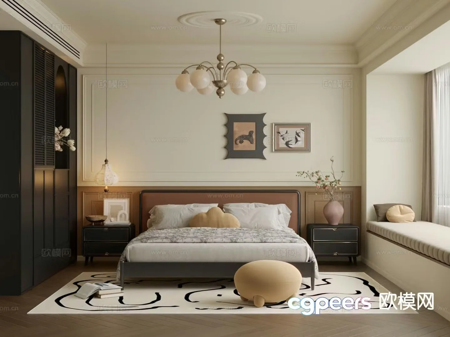 French bedroom master bedroom 3d model