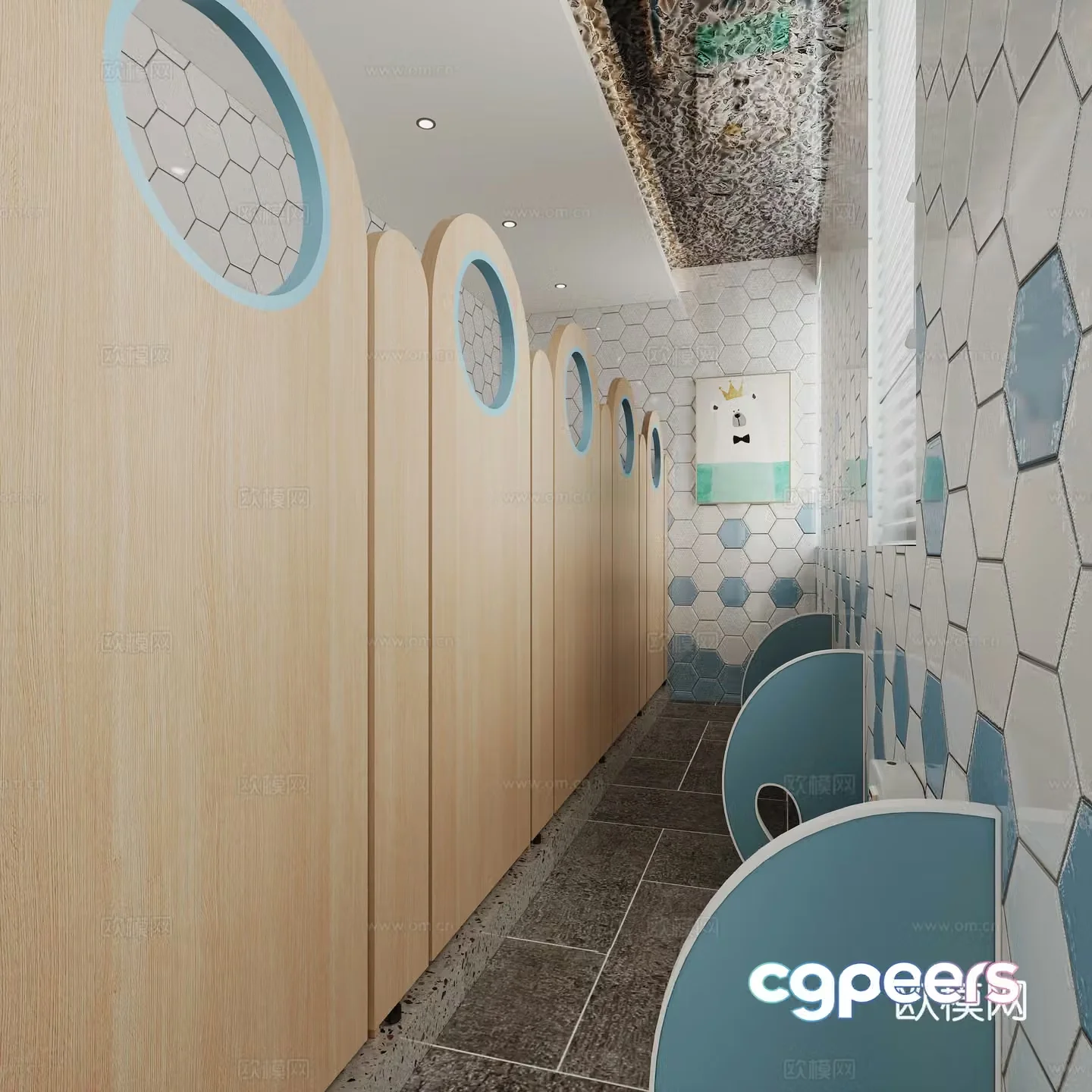 Kindergarten bathroom 3d model
