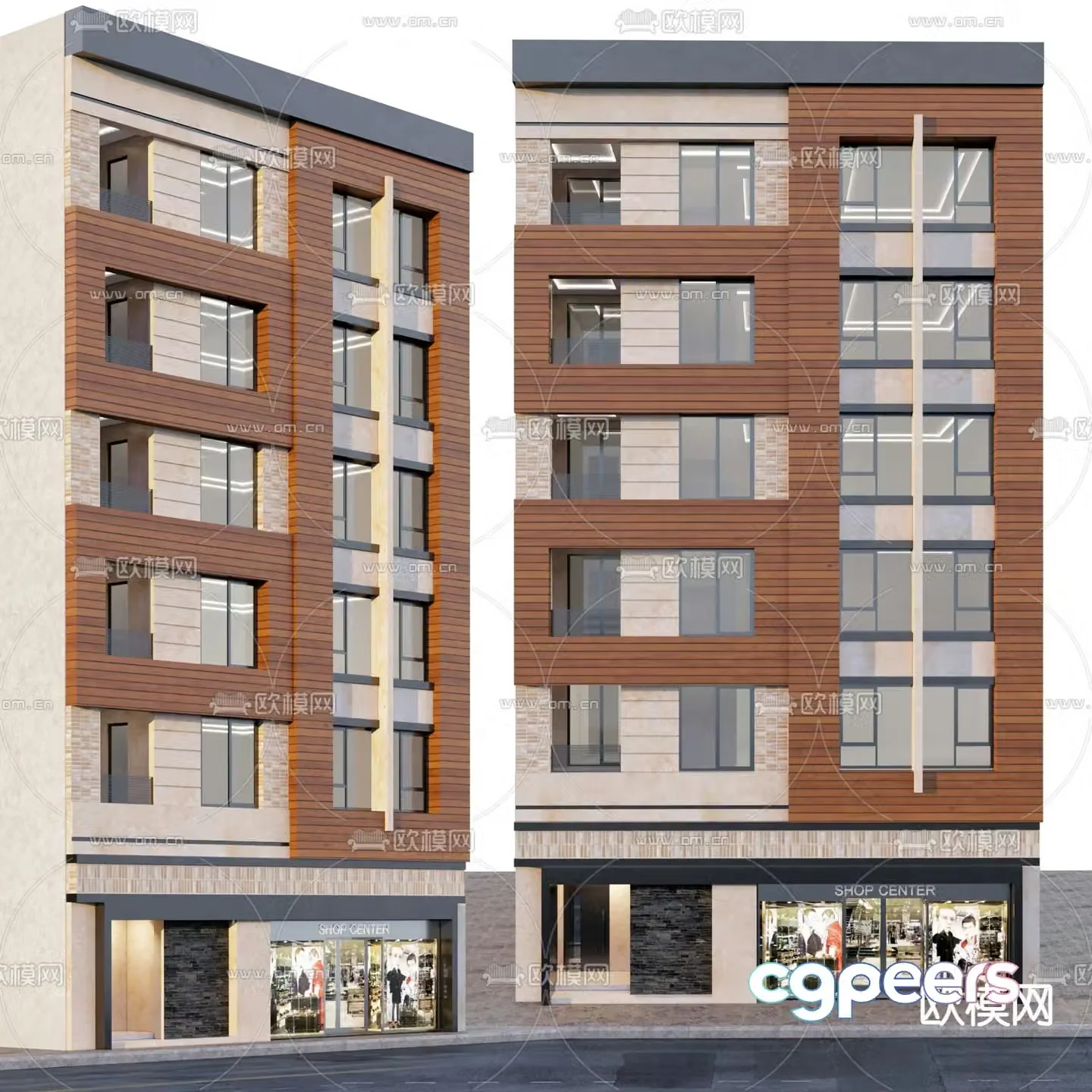 Commercial building office building 3d model