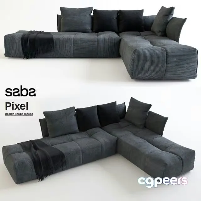 3ds Max Free – Corner sofa Saba Pixel