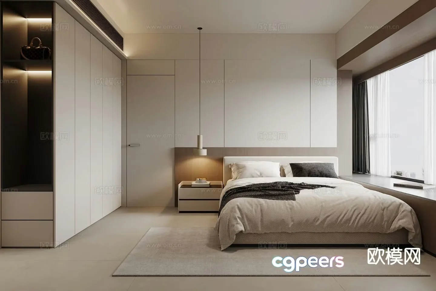 Modern bedroom master bedroom 3d model