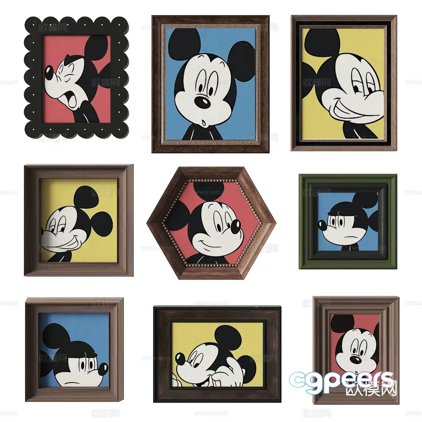 Modern children’s cartoon hanging painting decorative painting 3d model