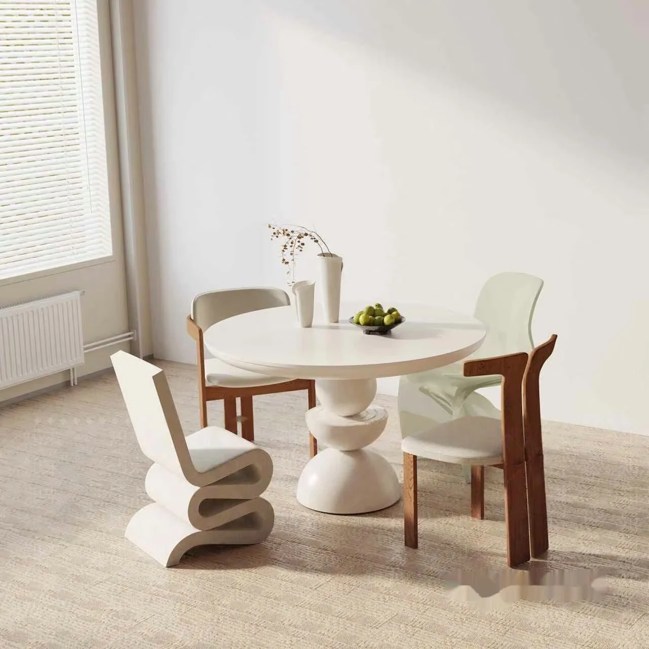 Modern White Dining Room 3D Model – 18151 – VRAY Render