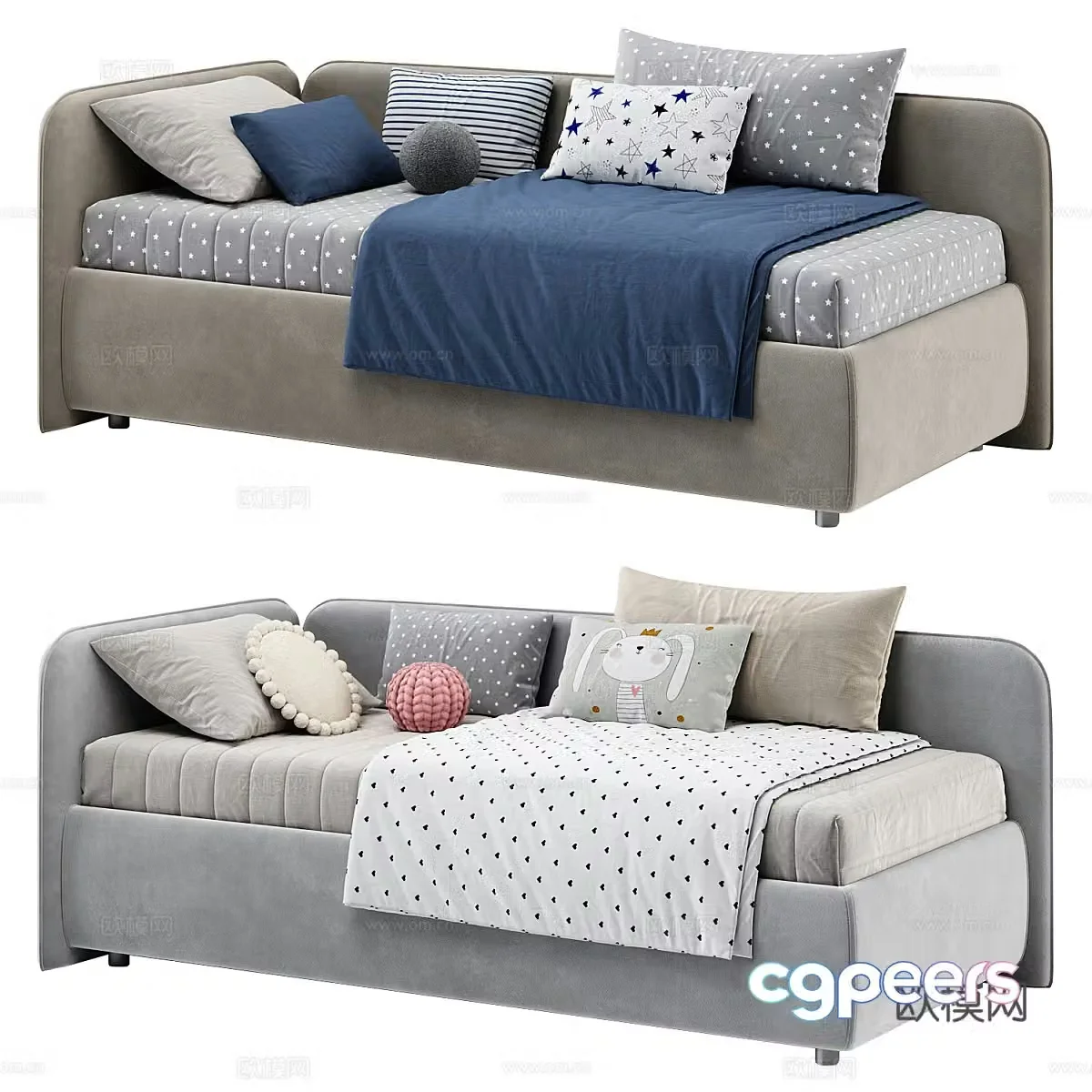 New Chinese style children’s fabric sofa bed 3D model