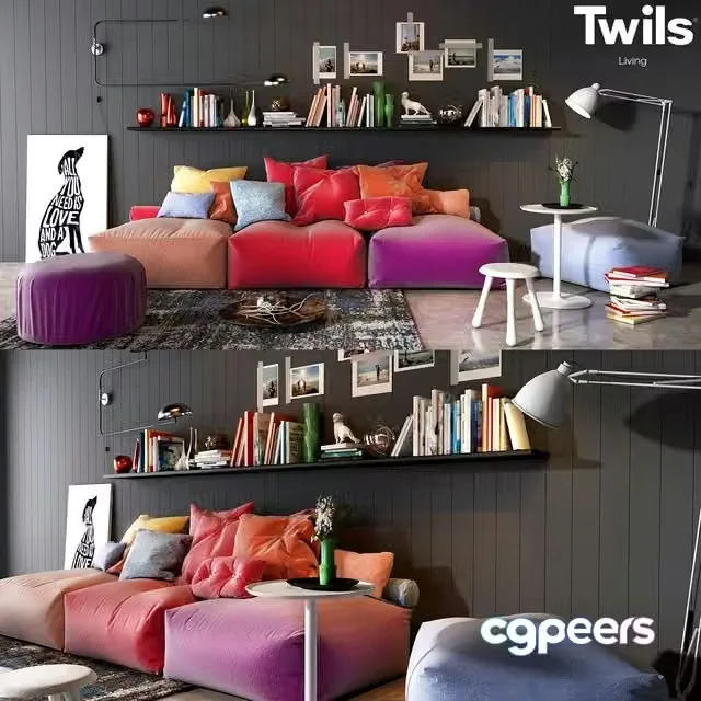 3ds Max Free – Twils soft poufs set