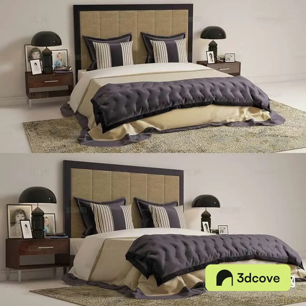 Simple European double bed