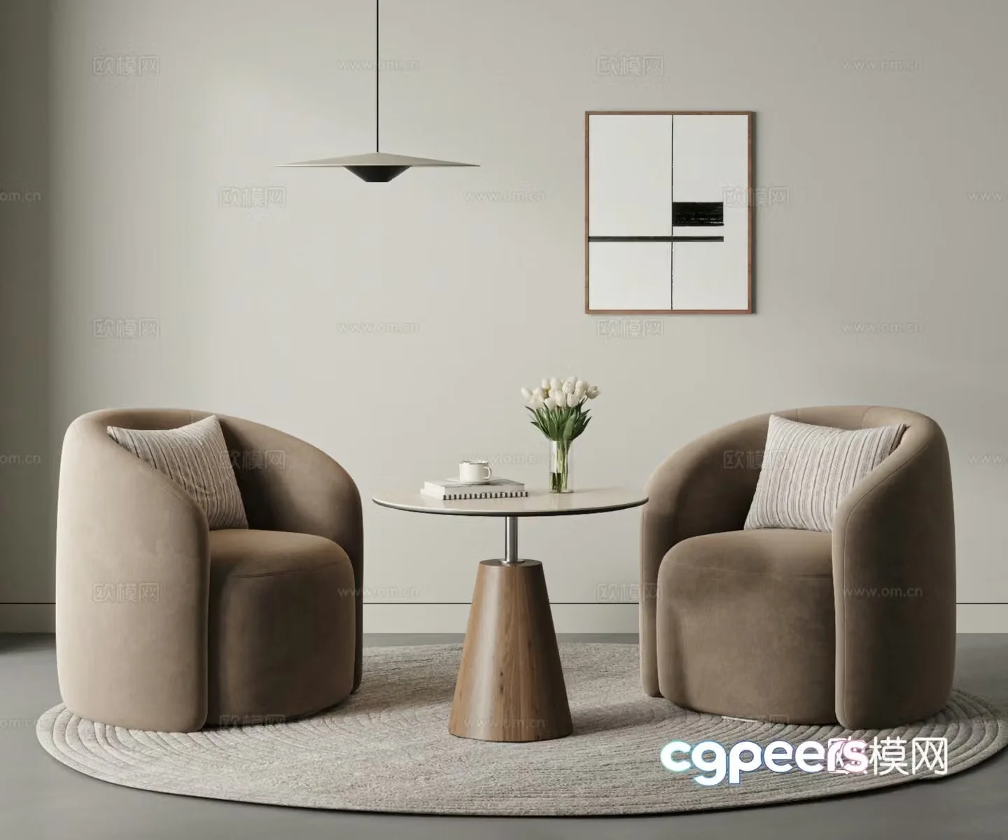 Modern light luxury leisure table and chair combination negotiation table and chair leisure table and chair leisure table and chair leisure chair leisure sofa 3d model