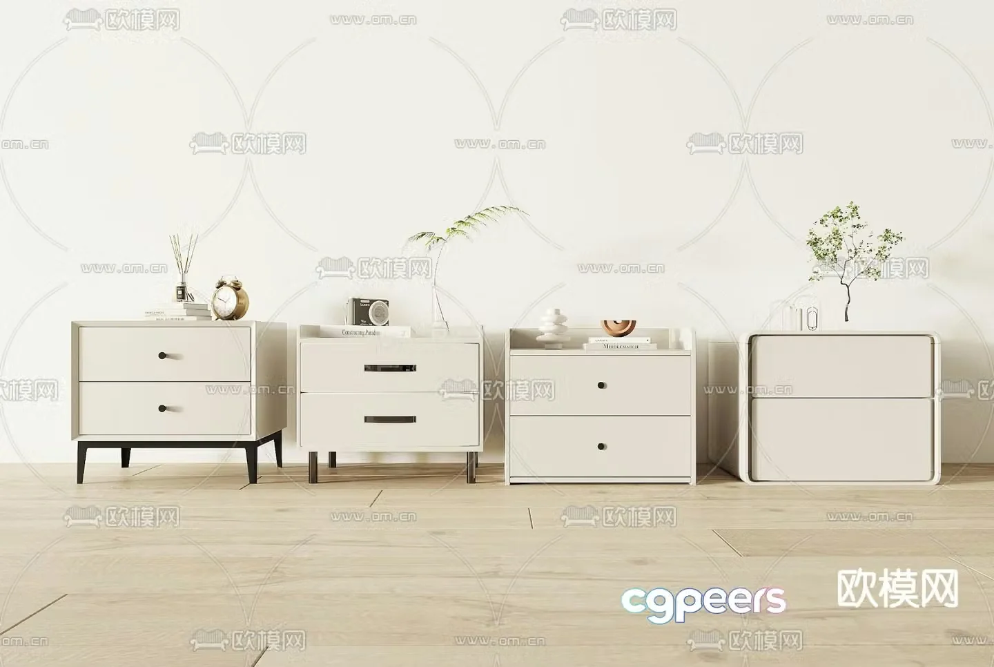 Modern bedside table 3d model