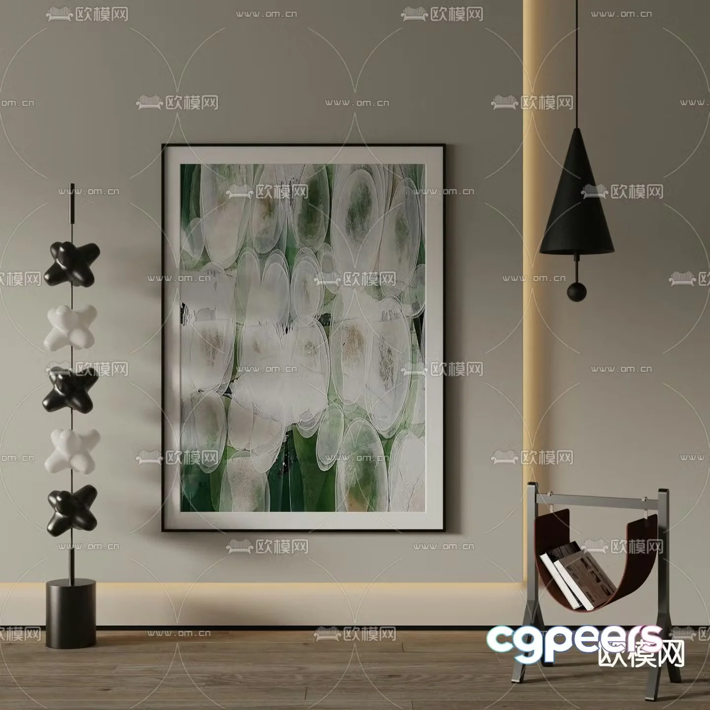 Modern decorative painting hanging painting 3d model