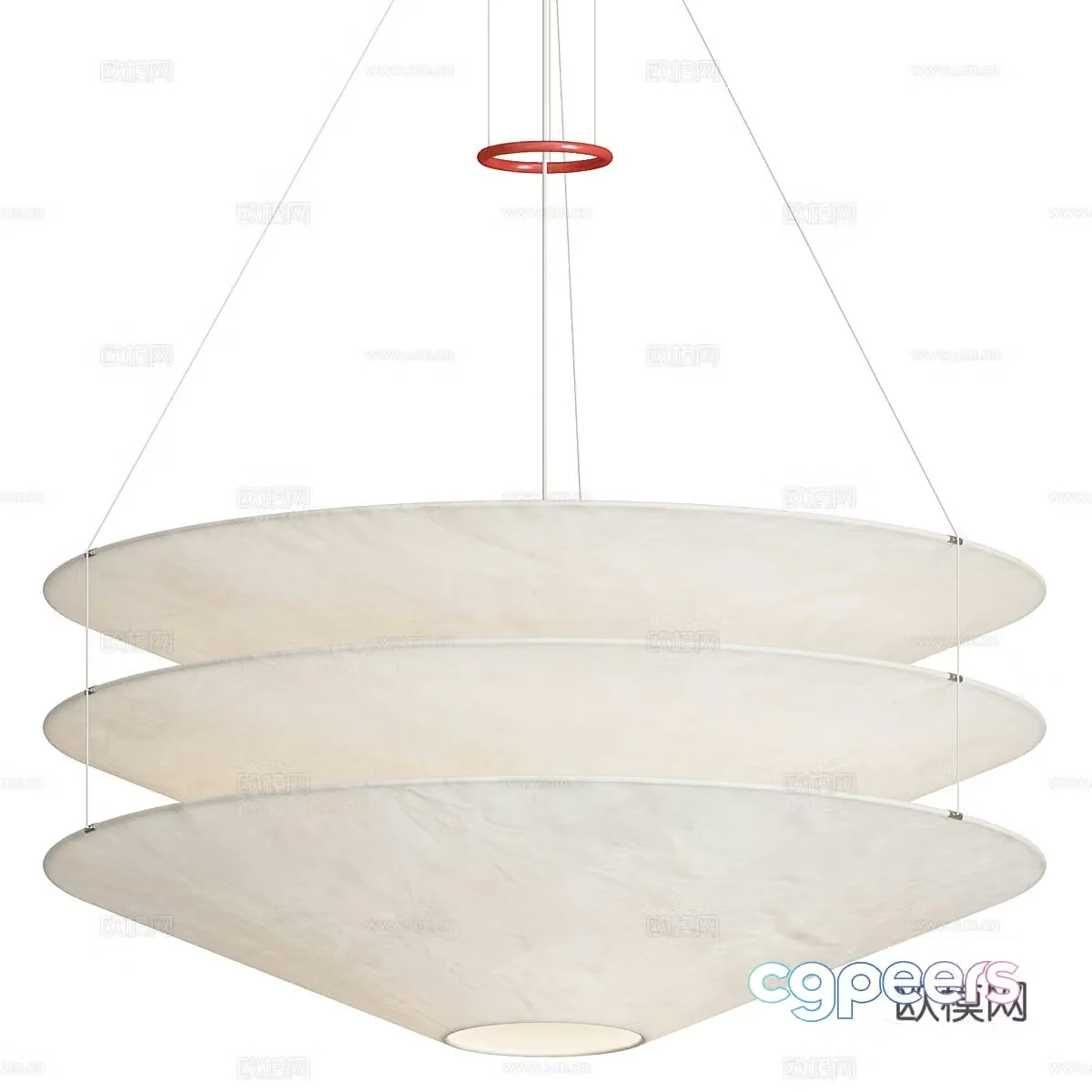 New Chinese Japanese paper chandelier 3D model
