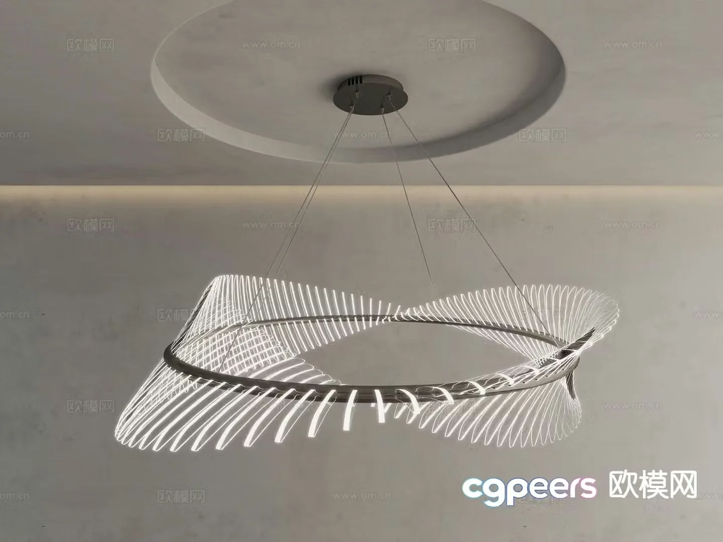 Acrylic chandelier art chandelier 3d model