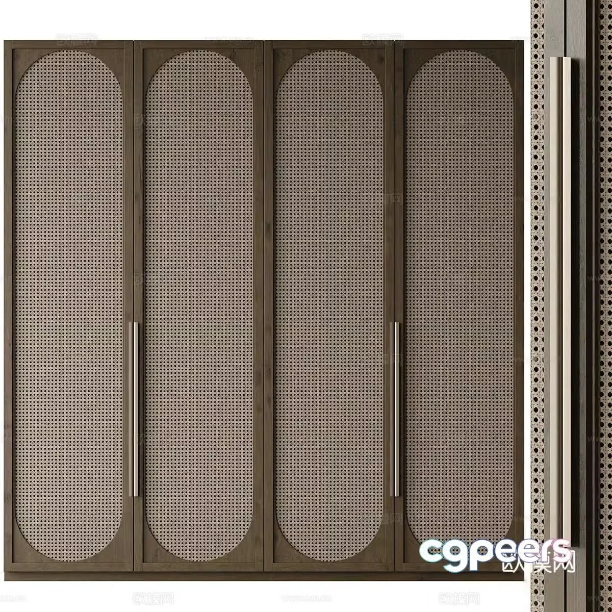 New Chinese style wasaki woven door wardrobe 3D model