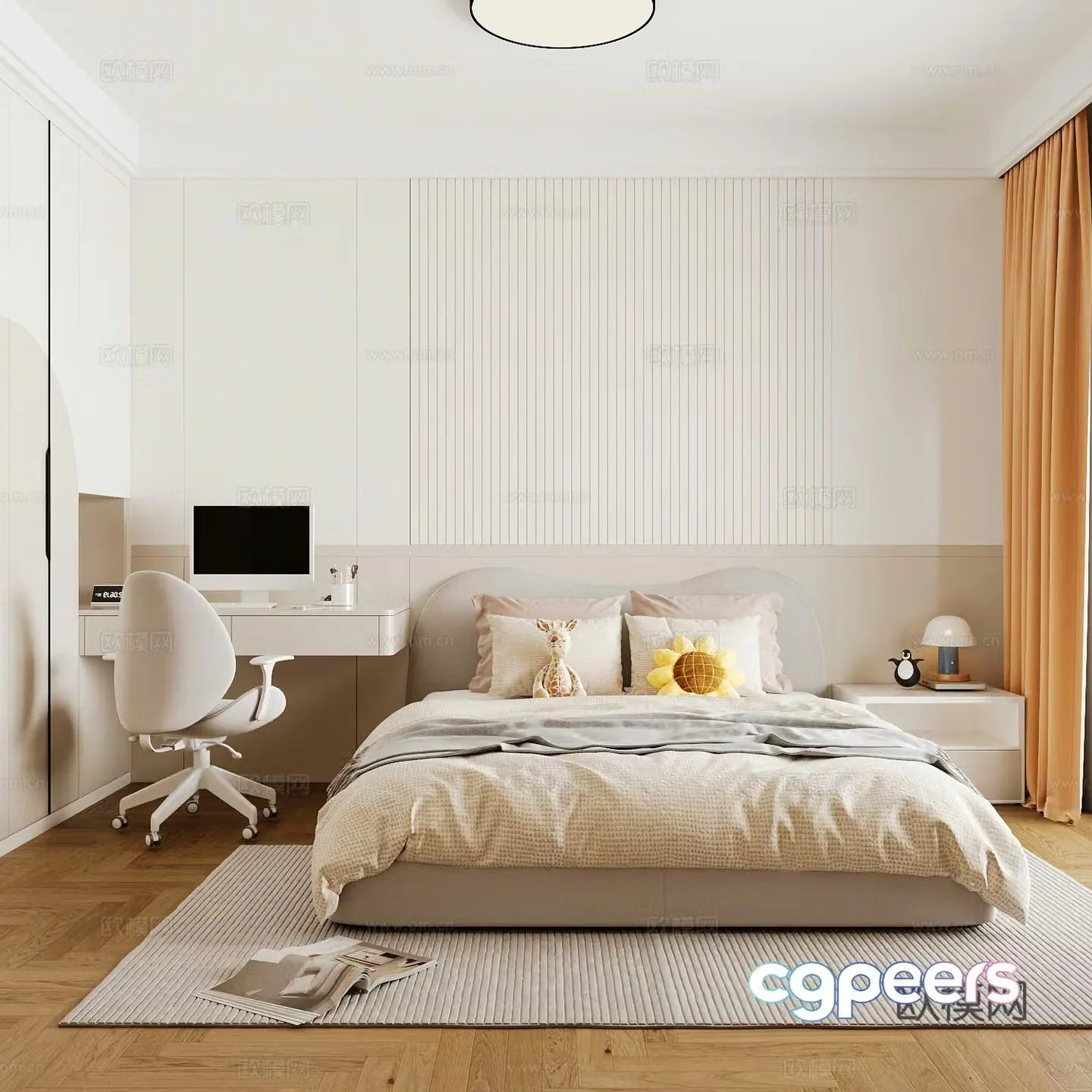Modern children’s room girl’s room 3d model