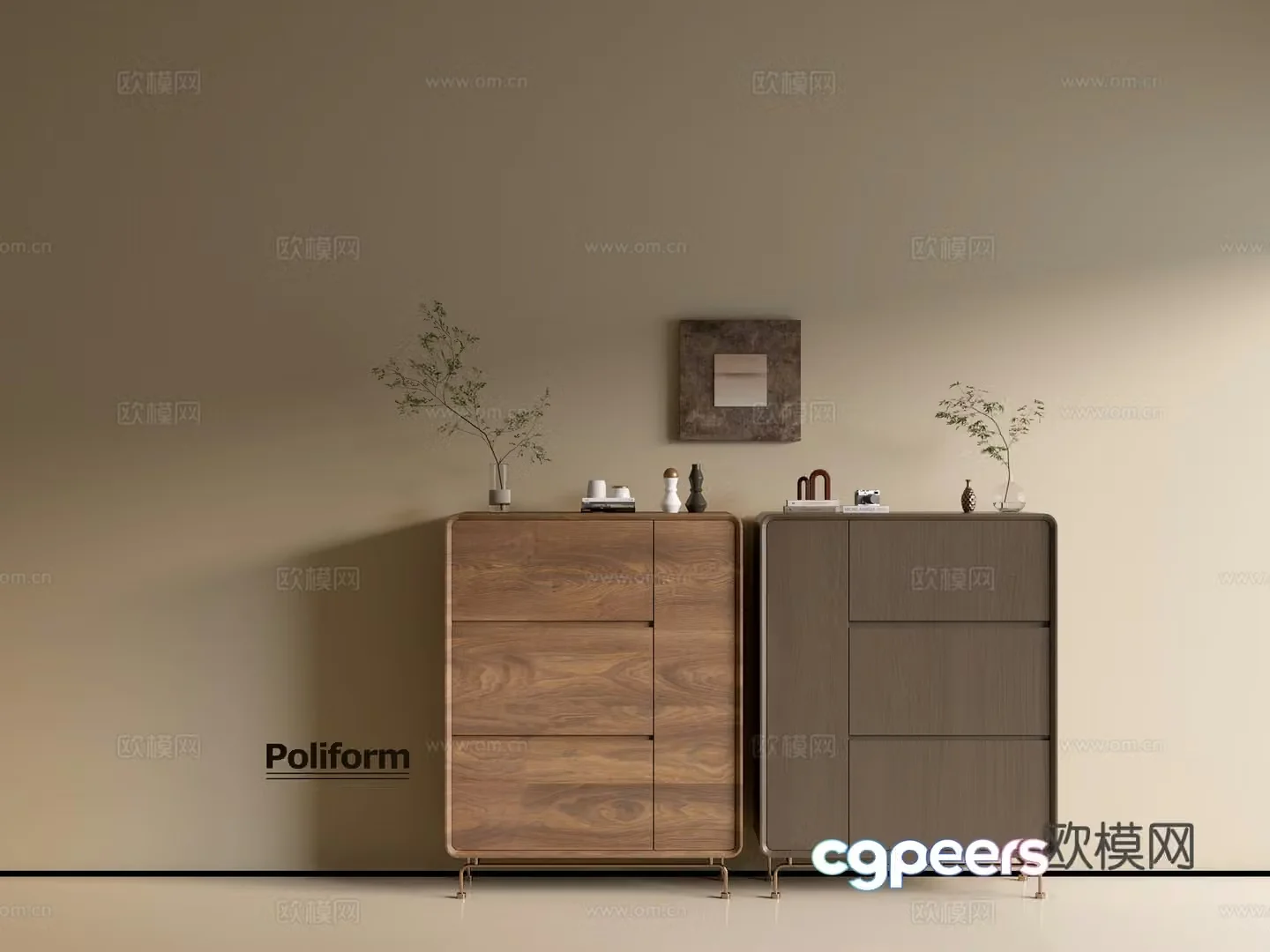 Modern wood grain cabinet ins wind minimalist wind cabinet whole cabinet sideboard balcony cabinet storage 3D model