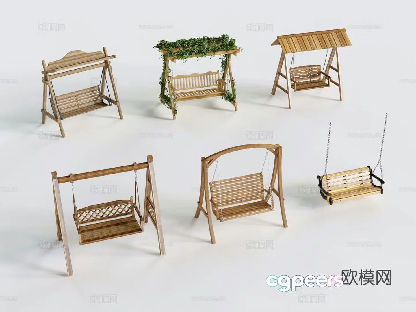 Modern hanging chair swing chair double rocking chair 3d model
