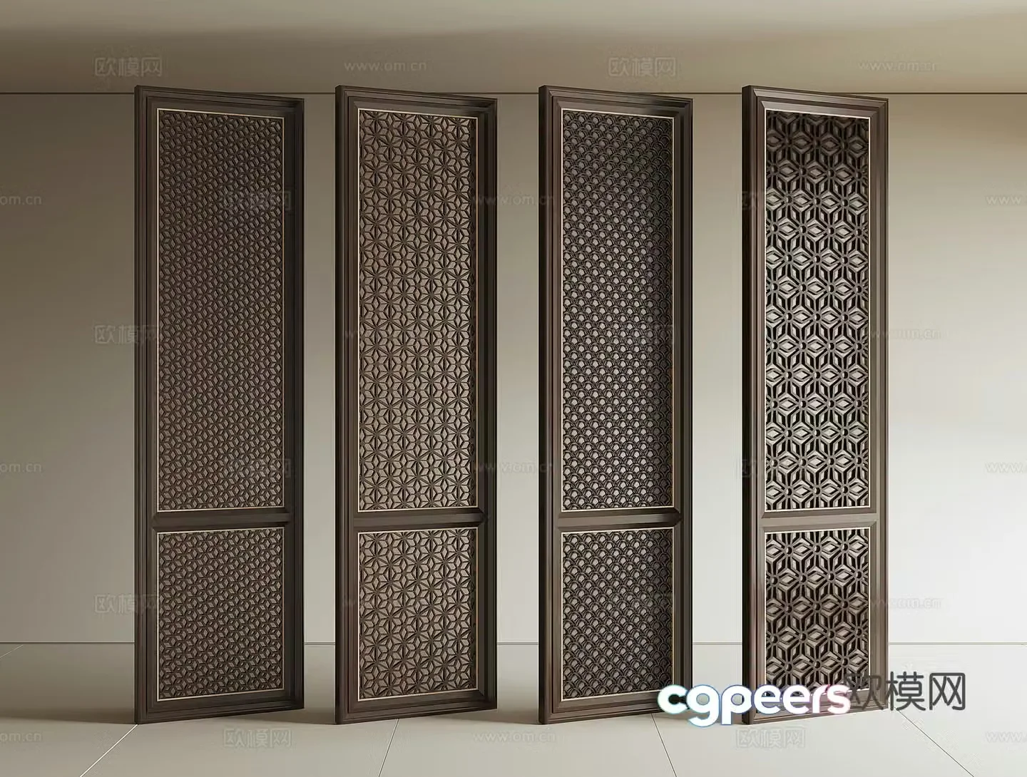 New Chinese wall panel 3D model