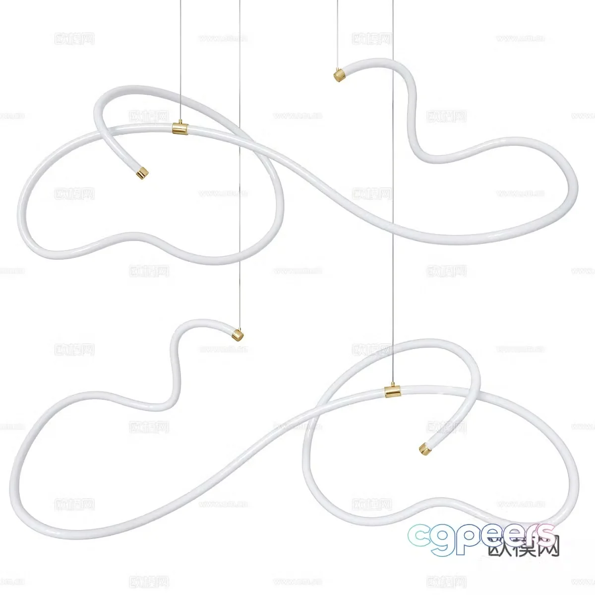 Modern light luxury decorative chandeliers 3d model