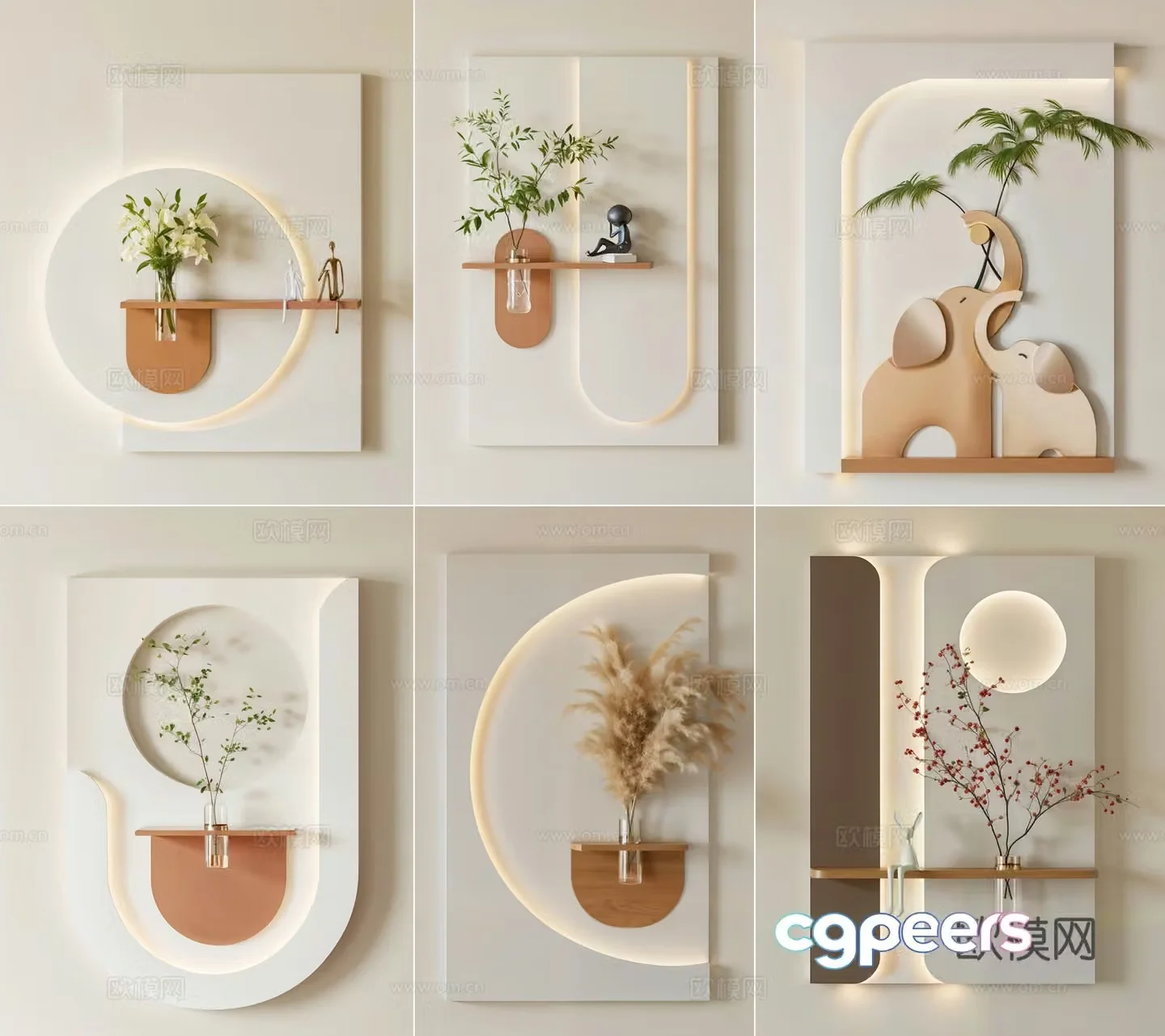 Modern entrance decorative paintings wall decorations pendants 3D model