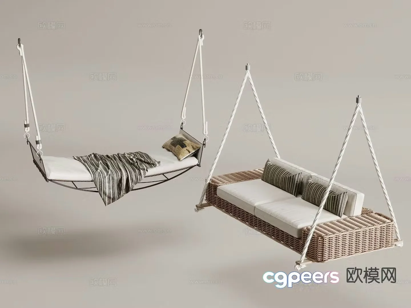 hammock swing bed 3d model