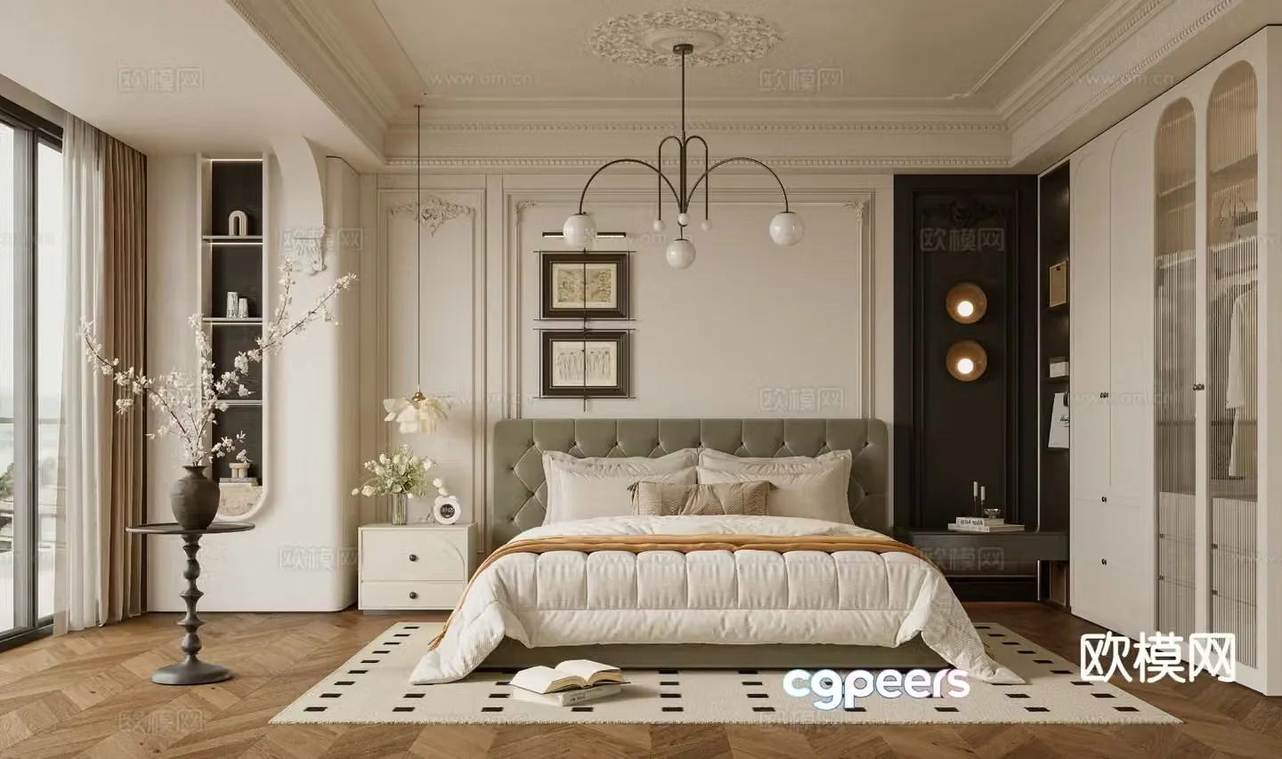 French bedroom master bedroom 3d model