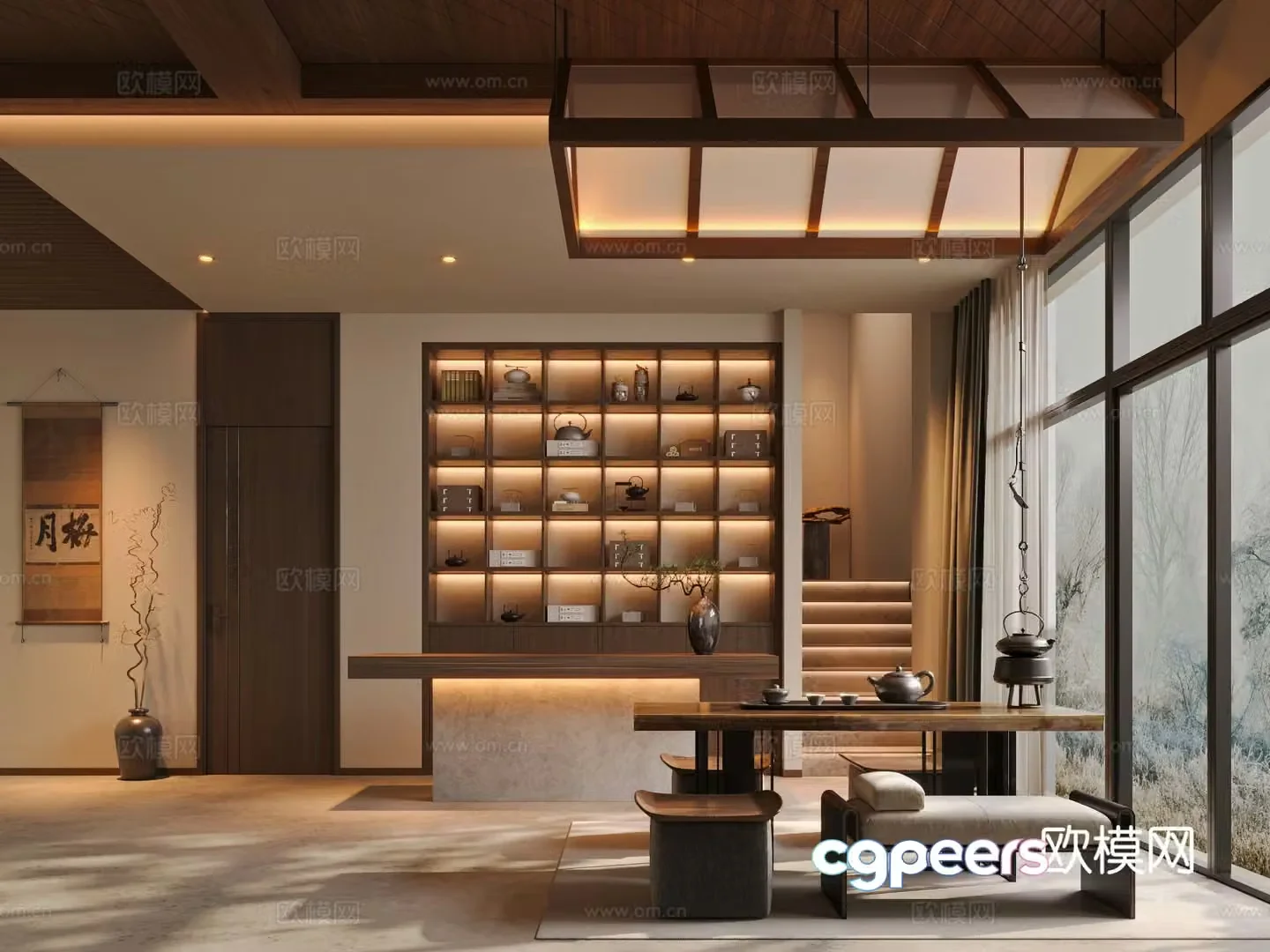 New Chinese tea room 3d model
