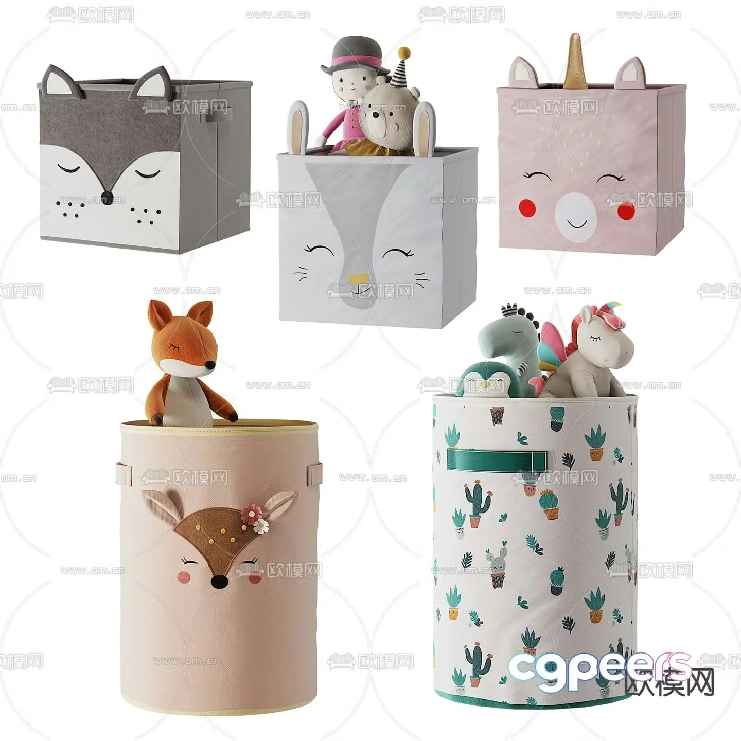Modern children’s toy storage basket 3d model