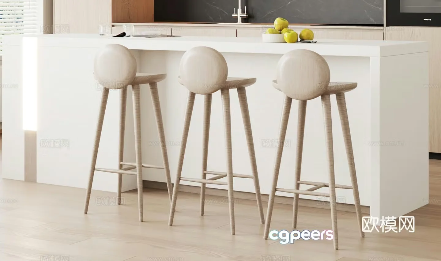 Modern bar stool bar stool high stool 3d model