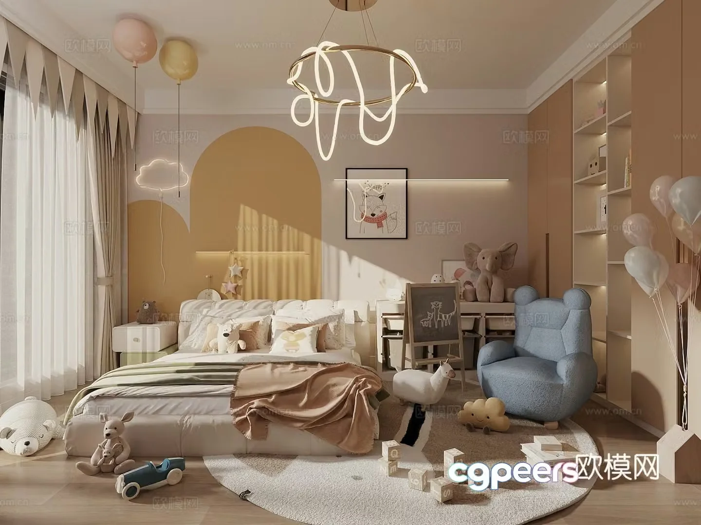 Modern children’s entertainment room Children’s entertainment room Children’s toy room Children’s bedroom Storage cabinet 3d model