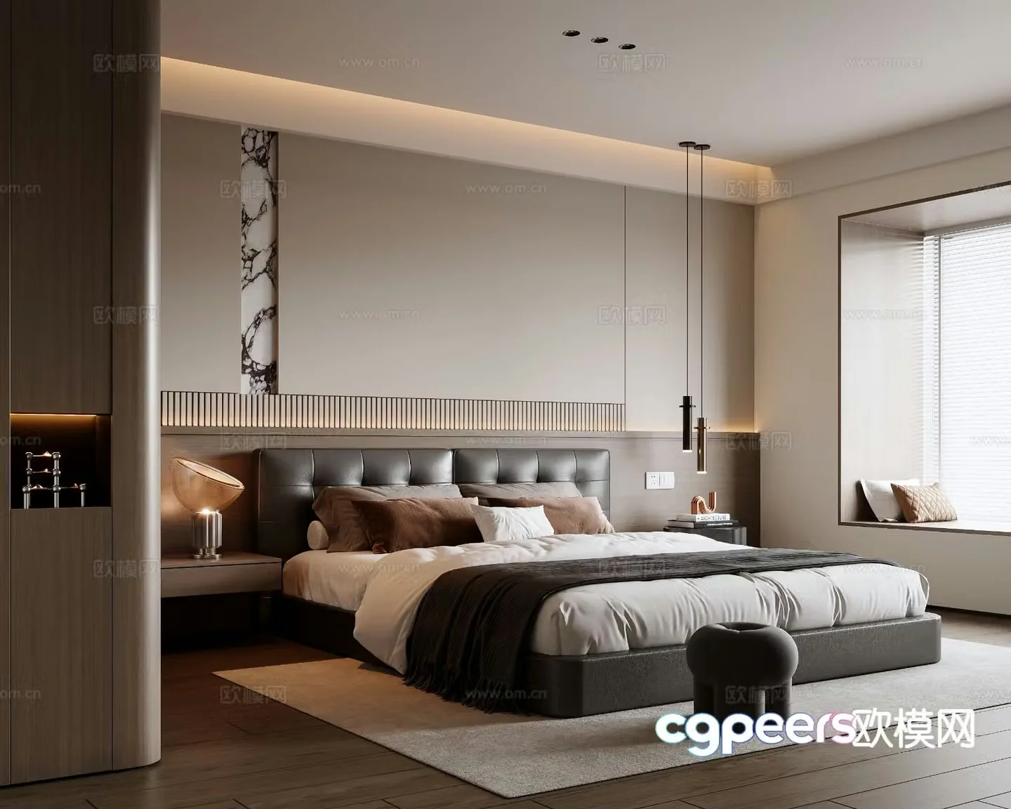 Italian style bedroom master bedroom 3d model
