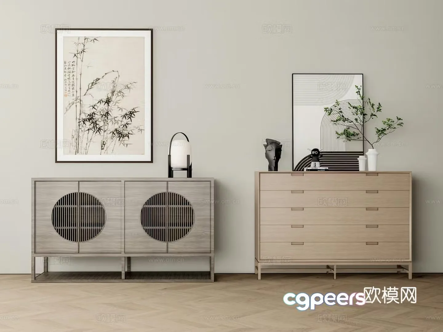 Modern entrance cabinet end view cabinet low cabinet side cabinet 3D model