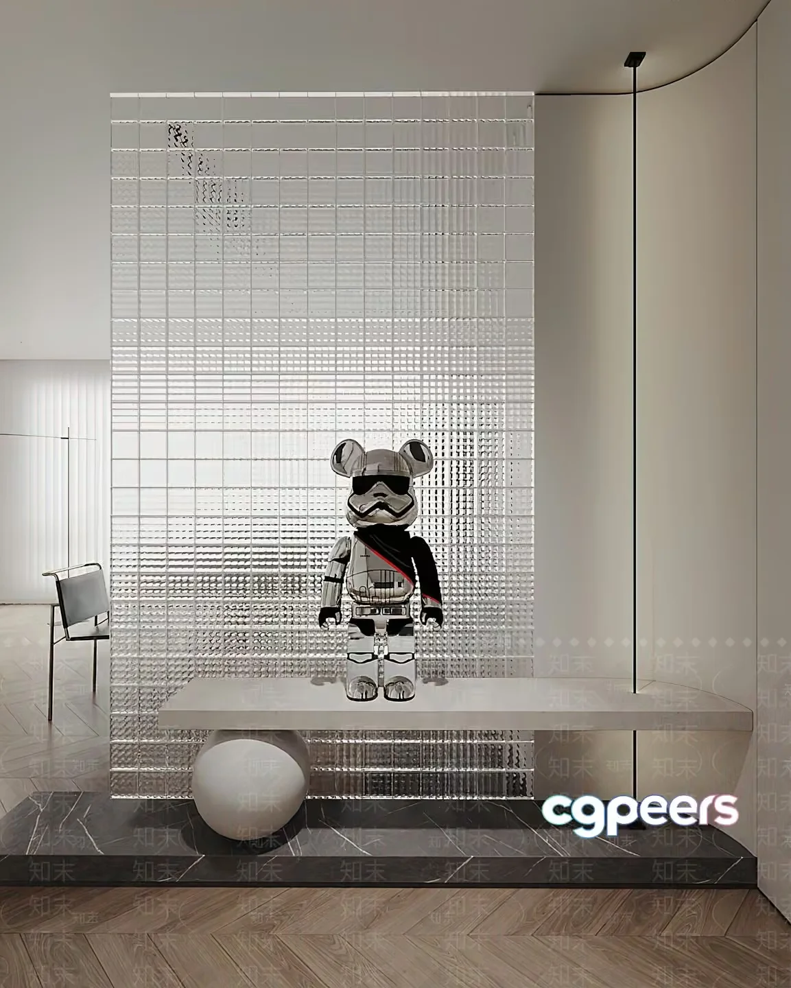 Modern Glass Display Case 3D Model – 21074 – VRAY Render