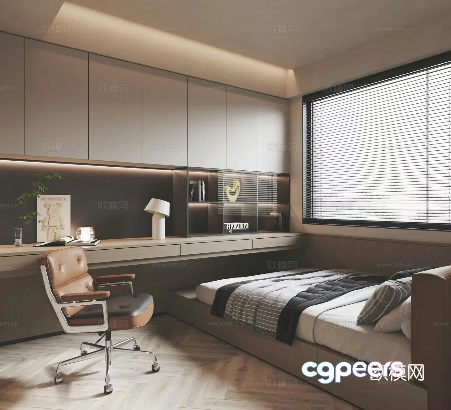 Modern tatami bedroom 3d model
