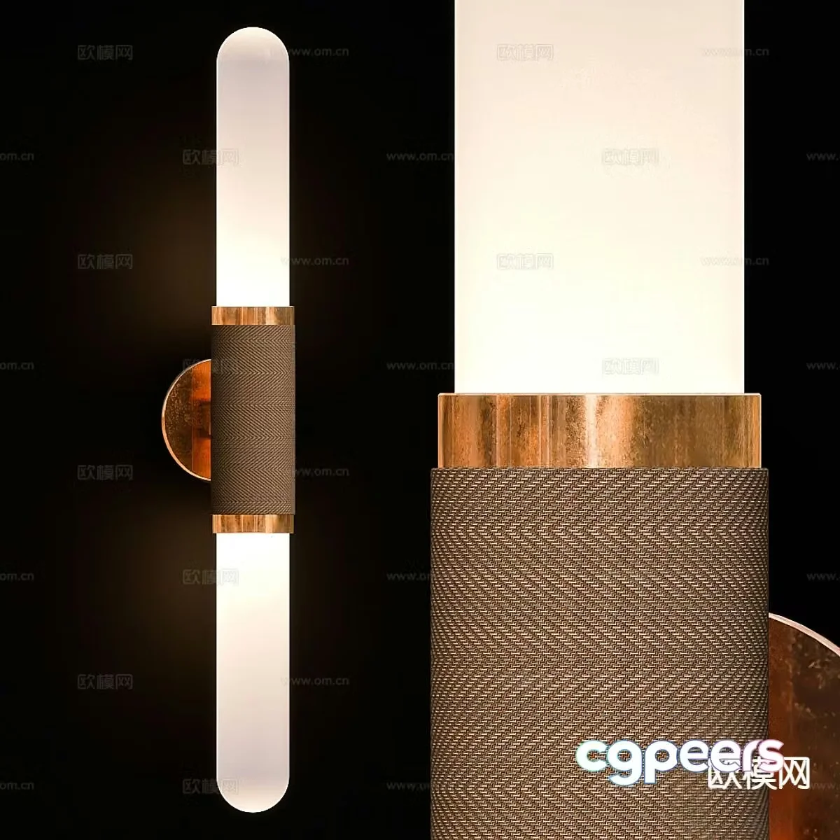 Light luxury long wall lamp 3D model