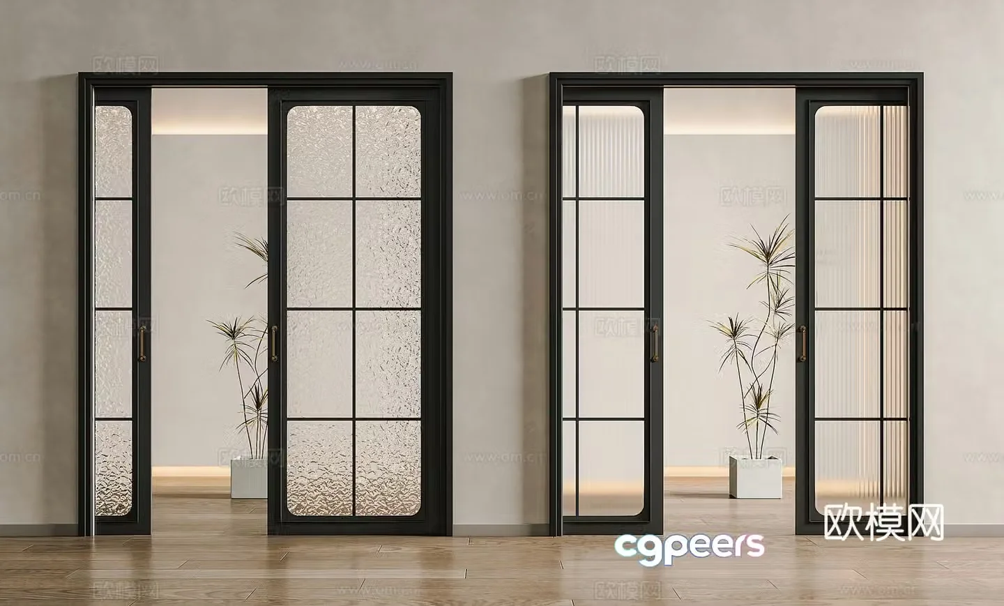 French medieval sliding door glass door frosted glass sliding door carved glass sliding door pocket door 3d model