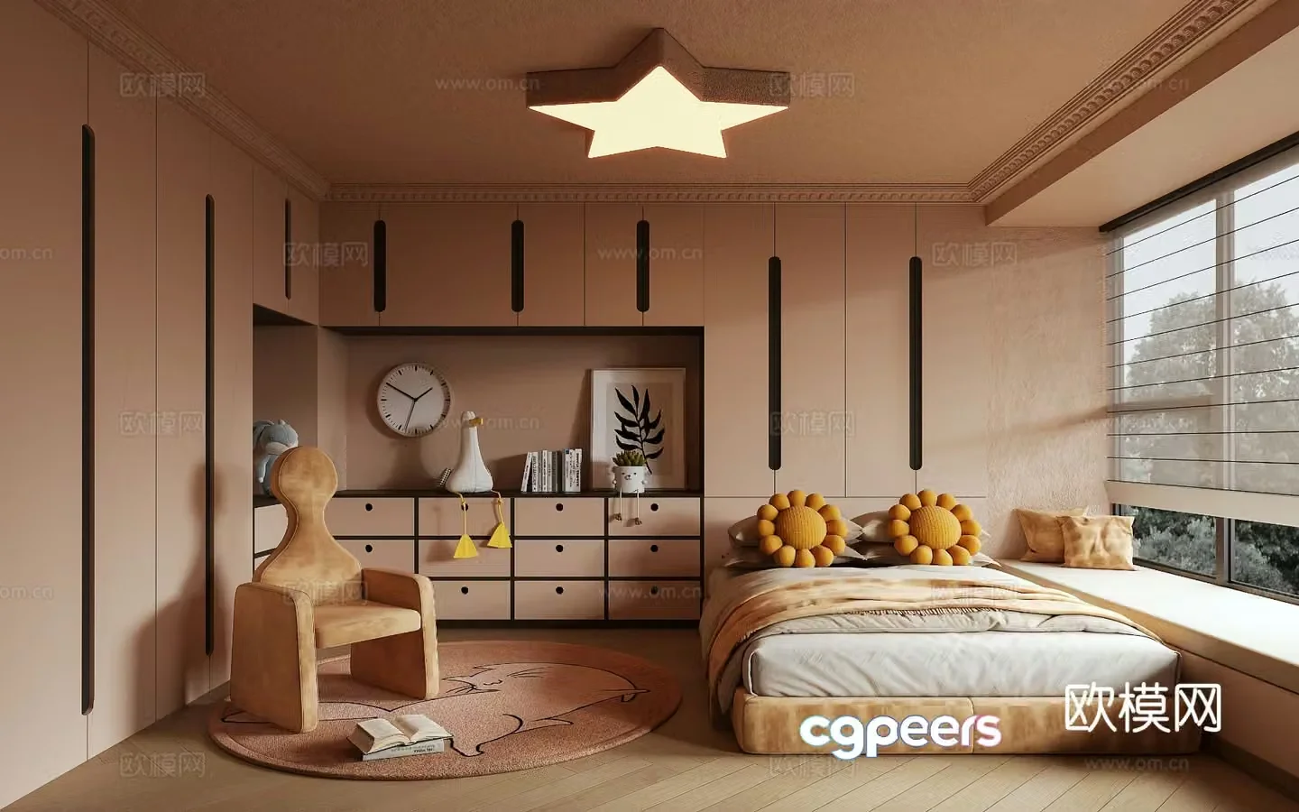 Creamy Style Children’s Room 3D Model