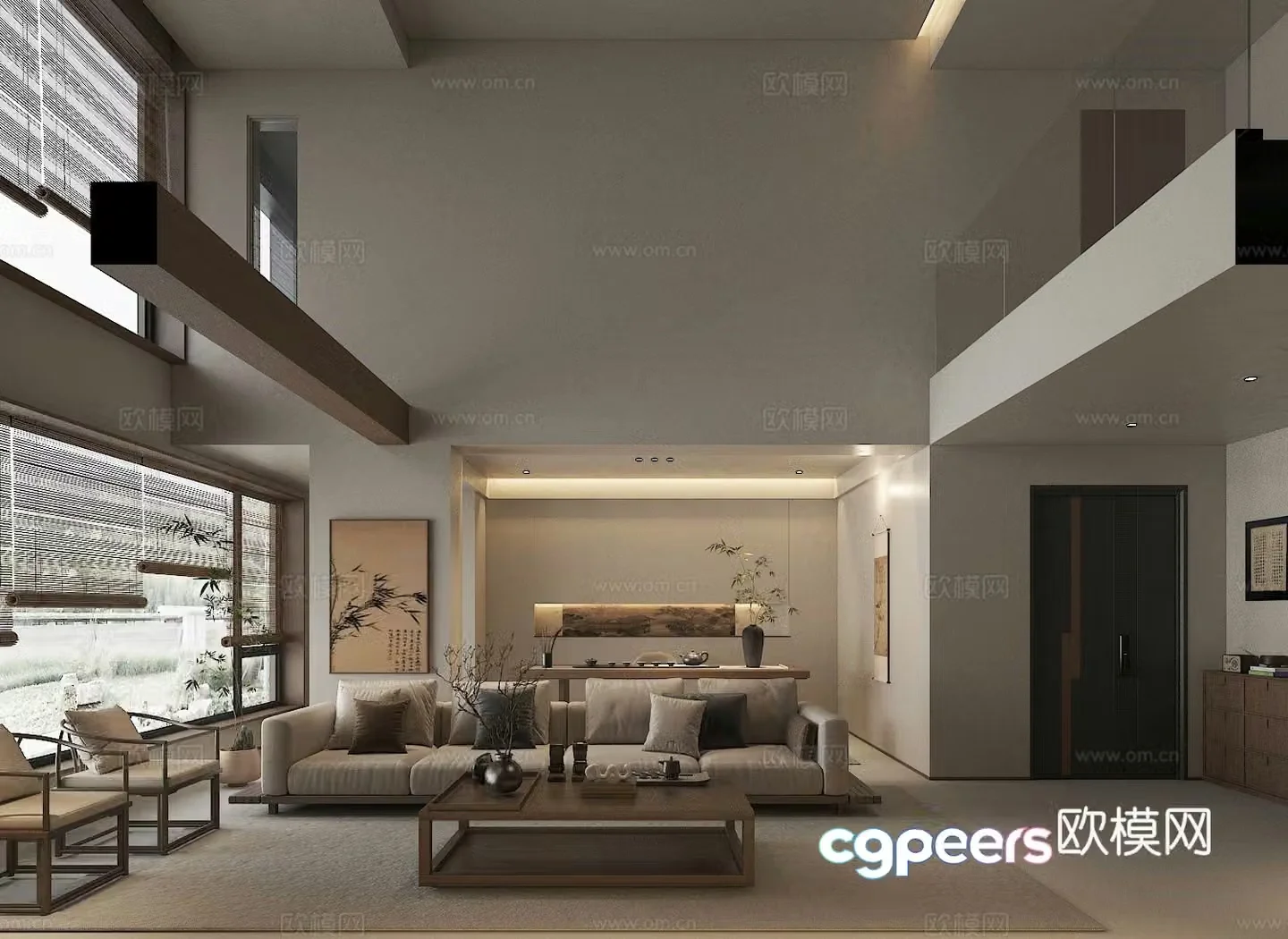 New Chinese Song style aesthetic living room 3D model