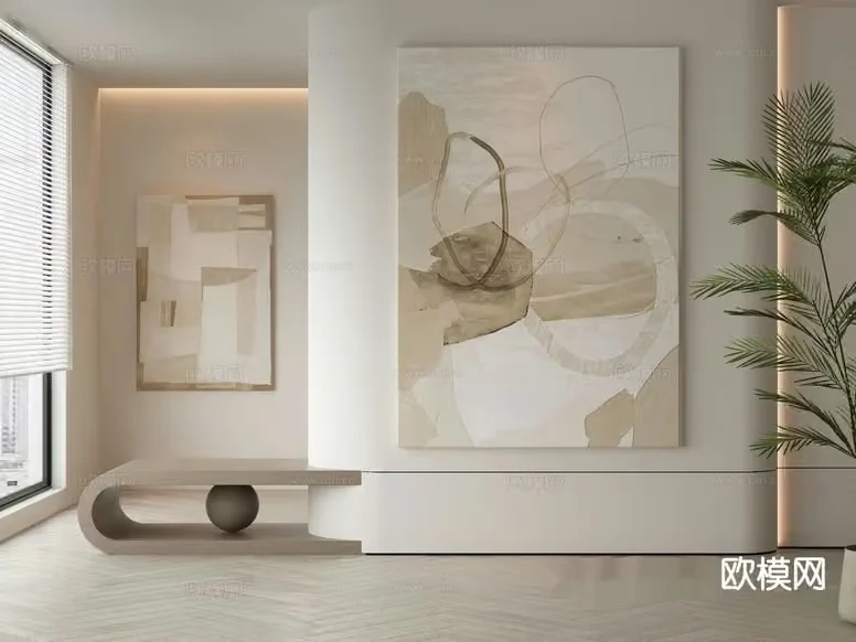 Modern Art Room 3D Model – 5718 – VRAY Render