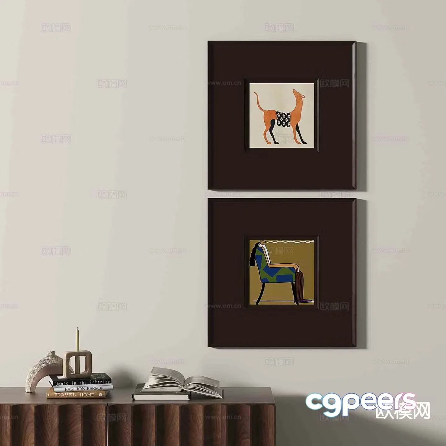 Nordic hanging painting decorative painting 3D model