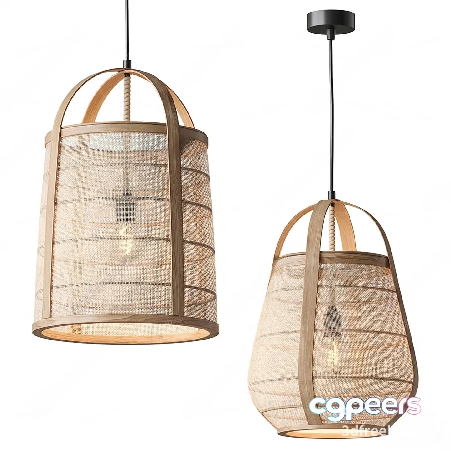 Two Hanging Light Fixtures 3D Model – 19902 – VRAY Render