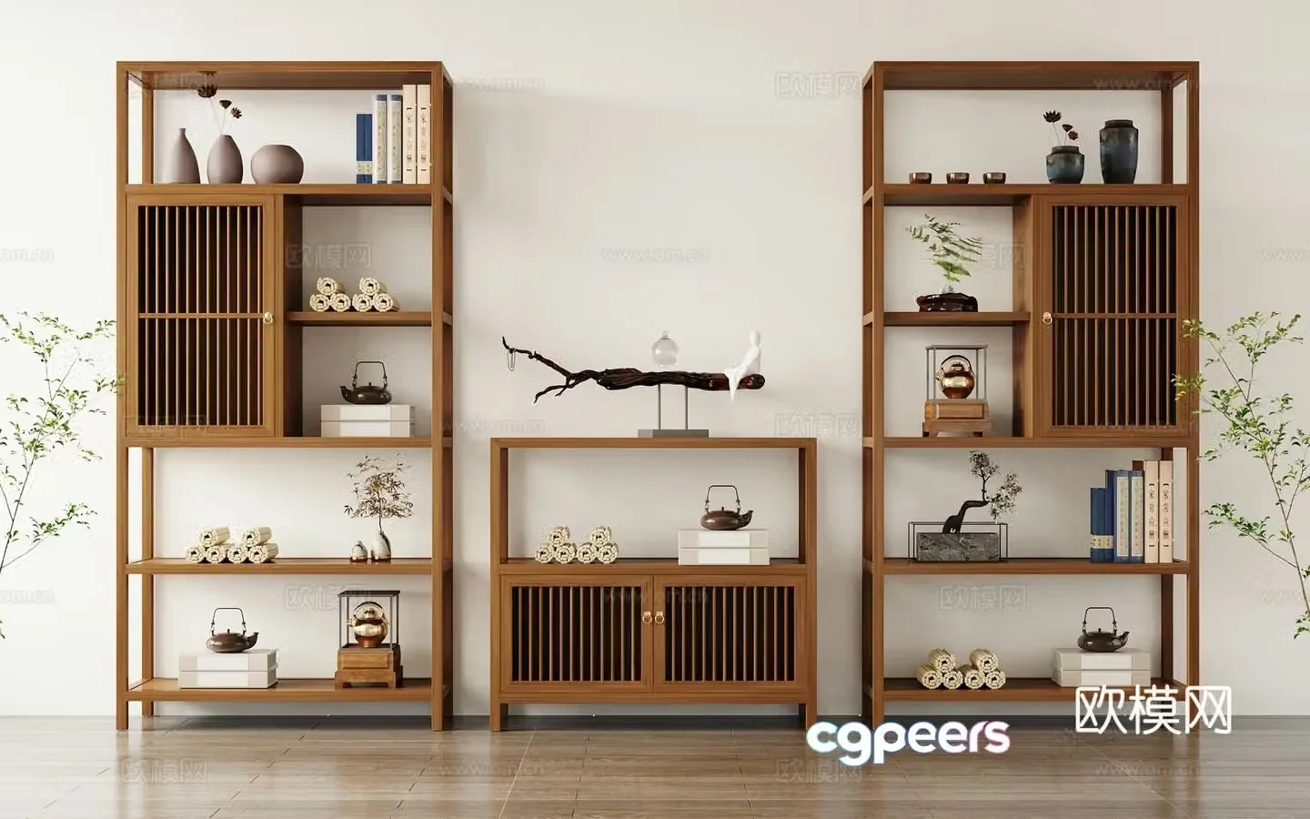 New Chinese style Bogu rack 3D model