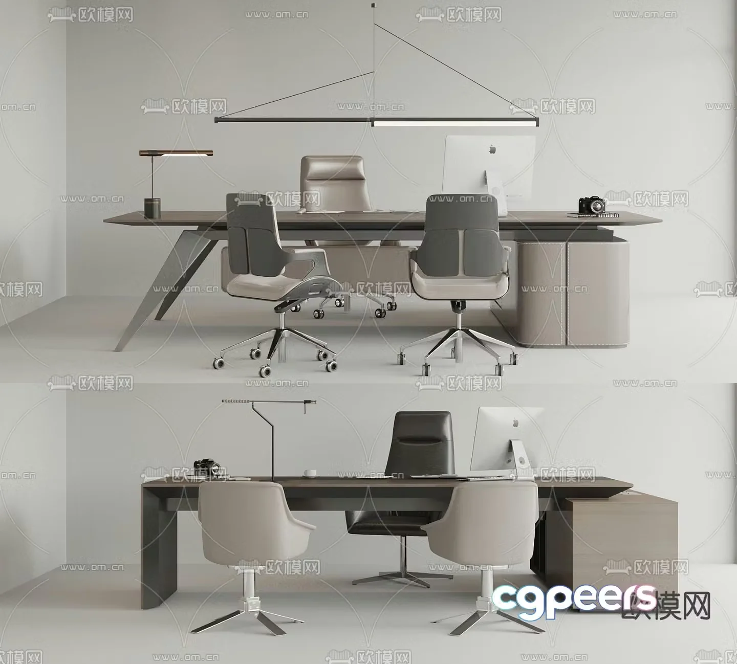desk executive desk boss desk 3d model