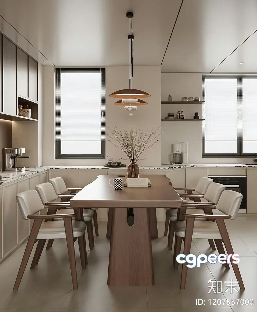 Modern Dining Room 3D Model – 1347 – VRAY Render
