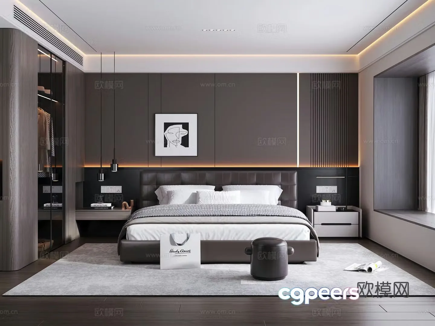 Italian style bedroom master bedroom 3d model