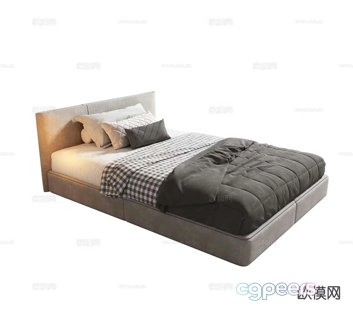 Modern single bed 3d model